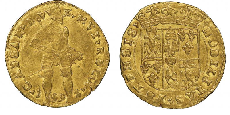 Cesare d'Este 1597-1628
Ongaro, Modena, 1598, AU 3.38 g.
Ref : MIR 671/1, Fr. 76...