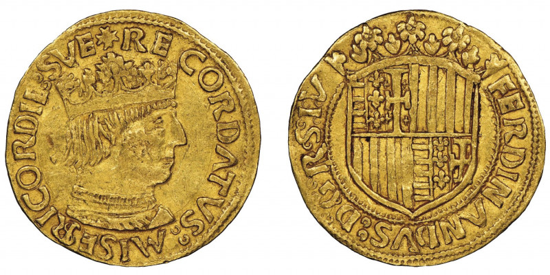 Napoli
Ferdinando I d'Aragona 1458-1494
Ducato, AU 3.48 g.
Ref : MIR 64/2 (R4), ...