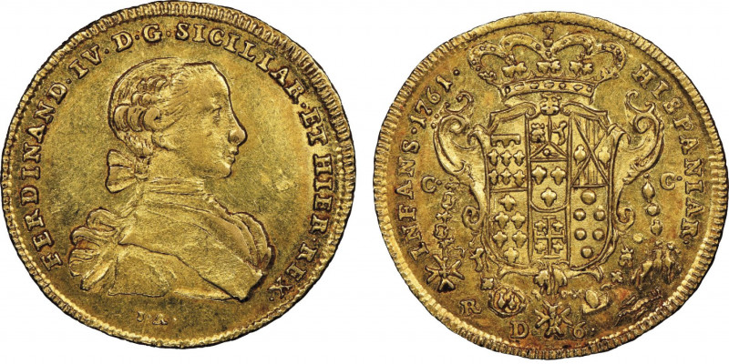 Ferdinando IV di Borbone Re di Napoli 1759-1799
6 Ducati, Napoli, 1761, AU 8.8 g...