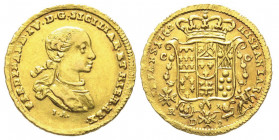 Fernando IV di Borbone 1759-1825 
2 Ducati, Napoli, 1762, AU 2.94 g.
Ref : MIR 363 (R2), Pannuti Riccio 43, Fr. 848
Conservation : presque Superbe. Ra...
