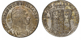 Fernando IV di Borbone 1759-1825 
120 Grana, Napoli, 1798, AG 27.53 g.
Ref : MIR 373/2, Pannuti Riccio 63
Conservation : NGC MS 62. Presque FDC