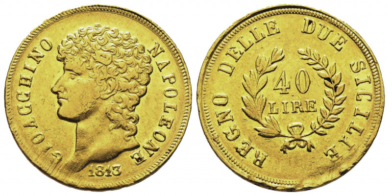 Gioacchino Murat 1808-1815
40 Lire, Napoli, 1813, AU 12.85 g.
Ref : MIR 439, Pan...