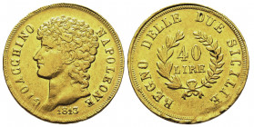 Gioacchino Murat 1808-1815
40 Lire, Napoli, 1813, AU 12.85 g.
Ref : MIR 439, Pannuti-Riccio 9, Gad. IT 14, Fr. 859
Conservation : Superbe
