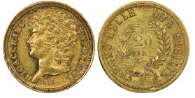 Gioacchino Murat 1808-1815
20 Lire, Napoli, 1813, rami lunghi, AU 6.45 g.
Ref : MIR 440, Pannuti-Riccio 10, Gad.13, Fr. 860
Conservation : NGC AU 5...