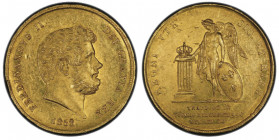 Ferdinando II di Borbone, 1830-1859
30 Ducati, Napoli, 1852 AU 37.86 g.
Ref : MIR 487/2 (R), Pannuti Riccio 13, Fr. 866
Conservation : PCGS AU 53