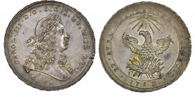 Carlo III 1720-1734
Oncia, Palermo, 1733, AG 73.78 g.
Ref : MIR 516 (R2), Sp 54
Conservation : Superbe