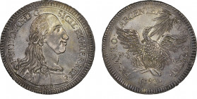 Ferdinando III 1759-1816 
Oncia da 30 Tari, Palermo, 1793, AG 68.30 g. Ref : MIR 598/1 (R) , Sp 3
Conservation : Superbe. Rare