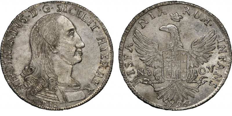Fernando III 1759-1816
12 Tari, Palermo, 1796, AG 
Ref : MIR 603/1, Sp. 19/21, D...