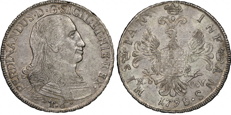 Ferdinando III 1759-1816 
6 Tari, Palermo, 1798, AG Ref : MIR 608/3 , Sp 45/46 C...