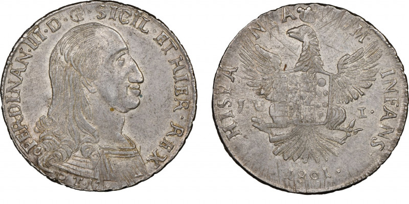 Emissioni a nome di Ferdinando III 1799-1810
12 Tari, Palermo, 1801, AG 27.20 g....