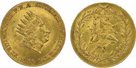 Emissioni col titolo di Ferdinandus III PFA (Pius Felix Augustus) 1814-1816
Doppia Oncia, Palermo, 1814, AU 8.84 g.
Ref : MIR 646 (R3) , Sp 158, Fr. 8...