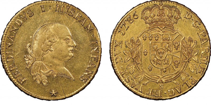 Ferdinando di Borbone 1765-1802
8 Doppie, 1786, AU 56.98 g. 
Avers : FERDINANDVS...