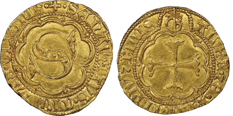 Repubblica 1404-1555
Sanese d'oro, Siena, 1404-1423, AU 3.51 g. 
Ref : MIR 513/5...