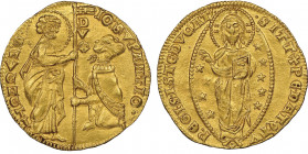 Giovanni Soranzo 1312-1327 
Zecchino, AU 3.56 g.
Ref : Paolucci 1 (R2), Fr. 1218
Conservation : NGC MS 65. Conservation exceptionnelle. Rare