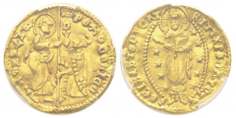 Pietro Mocenigo 1474 - 1476 
Zecchino, AU 3.45 g.
Ref : Paolucci 1 (R4), Fr. 123...