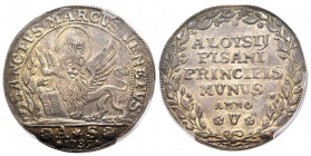 Alvise Pisani 1735-1741
Osella anno V, 1739 sigle A S, AG
Ref : Paolucci 222
Conservation : PCGS AU 53. Superbe
