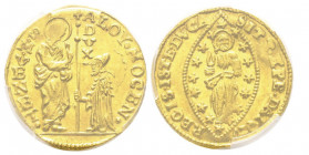 Alvise IV Mocenigo 1763-1778
Zecchino, AU 3.45 g.
Ref : Paolucci 13, Fr. 1421 Conservation : PCGS MS 64