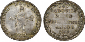 Ludovico Manin 1789-1797
Osella, Anno I, 1789, AG 9,83 g. Ref : Paolucci 272
Conservation : NGC MS 65. Conservation exceptionnelle
