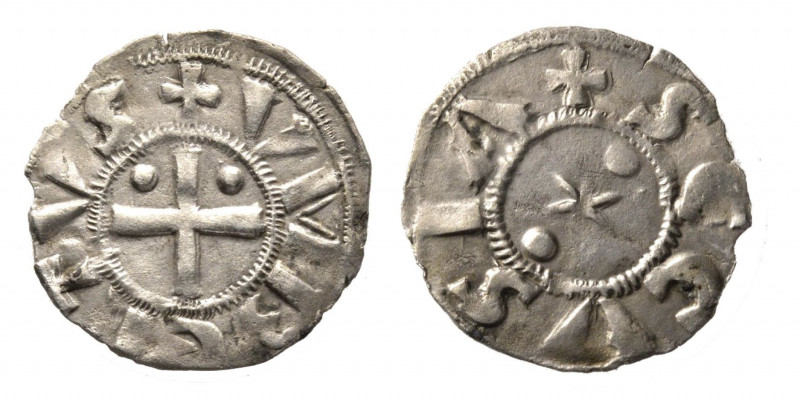 Umberto II 1080-1103 
Denaro Secusino II Tipo, Susa, AG 0.89 g.
Ref : Cud. 8 (R2...