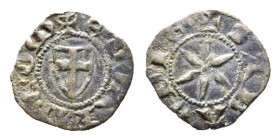 Edoardo 1323-1329
Viennese Escucellato, I Tipo, S. Sinforiano, Mi 0.71 g.
Ref : Cud. 78 (R10), MIR -, Biaggi -
Conservation : TTB. Rarissime