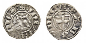 Amedeo VI 1343-1383
Forte Nero Escucellato, III Tipo, Pont d'Ain, Mi 0.85 g.
Ref : Cud. 120 d (R), MIR 88, Sim. 18, Biaggi 78c
Conservation : TTB. Rar...