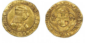 Carlo I il Guerriero, Duca di Savoia 1482-1490
Ducato d'oro, V tipo, Torino o Cornavin, ND, AU 3.48 g.
Avers : KAROLVS DVX SABAVDIE PRINC M Busto del ...