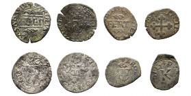 Carlo II 1504-1553
lots de 4 monnaies :
Quarto, III Tipo, Mi 1.28 g. Cud. 491 (R3), MIR 409, Sim 73, Biaggi 348. TB. Rare
Quarto, V Tipo, Nizza, ND, M...