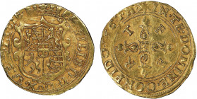 Emanuele Filiberto 1553-1580
Scudo d'oro del Sole, VI tipo, Nizza, 1564 N, AU 3.29 g.
Revers : IN TE DOMINE CONFIDO 1564 N
Ref : Cud. 571b (MIR 497b) ...