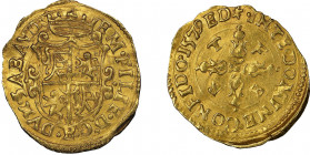 Emanuele Filiberto 1553-1580
Scudo d'oro del Sole, VI tipo, Bourg, 1579 ED, AU 3.29 g.
Ref : Cud. 571u, MIR 497 , Sim 25/19, Fr. 1039b
Conservation : ...