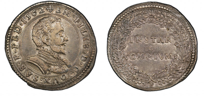 Emanuele Filiberto Duca 1559-1580
Lira, Chambery, 1562, AG 12.48 g.
Ref : Cud. 5...