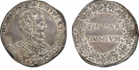 Emanuele Filiberto Duca 1559-1580
Lira, Chambery, 1562, AG 12.58 g.
Ref : Cud. 581d (R2) (MIR 506d) , Sim. 32/4, Biaggi 425a
Ex Vente Kunker 152, 2009...
