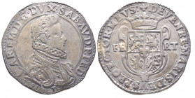 Carlo Emanuele I 1580-1630
Ducatone, IV Tipo, Torino, 1591 T, AG 31.81 g.
Ref : Cud. 693c (R4), MIR 602c, Biaggi 512l 
Ex Vente Hess Divo n° 332, lot ...