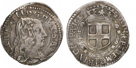 Carlo Emanuele II 1648-1675
Dodicesimo di scudo, Torino, 1659, AG
REV. PRIN . PPEDEMOT. REX.CIIPR . 1659
Ref : Cud. 929a (R5), MIR 820a, Biaggi 693a, ...