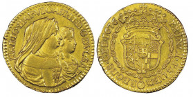 Vittorio Amedeo II - Reggenza della Madre 1675-1680
Mezza Doppia, Torino, 1676, AU 3.32 g.
Ref : Cud. 945b (R5), MIR 836b, Sim.4/2, Biaggi 707, Fr. 10...