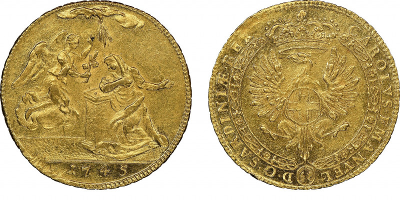 Carlo Emanuele III, Primo Periodo 1730-1755
4 Zecchini d'oro dell'annunciazione,...