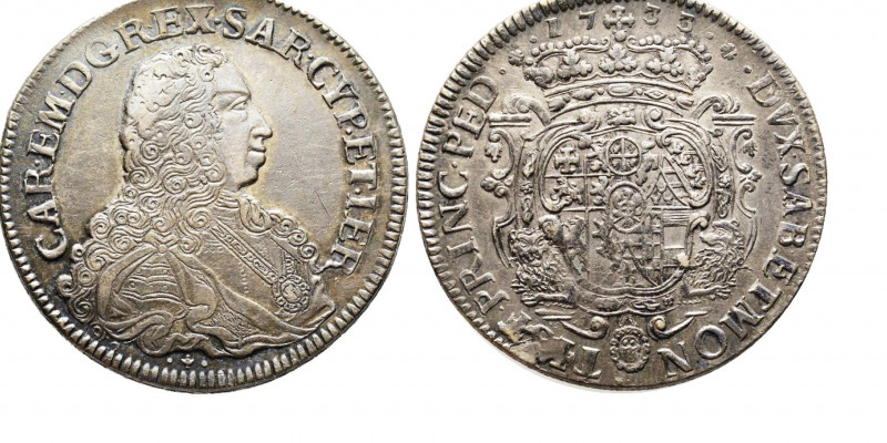 Carlo Emanuele III, Primo Periodo 1730-1755
Scudo Vecchio da 5 Lire, Torino, 173...