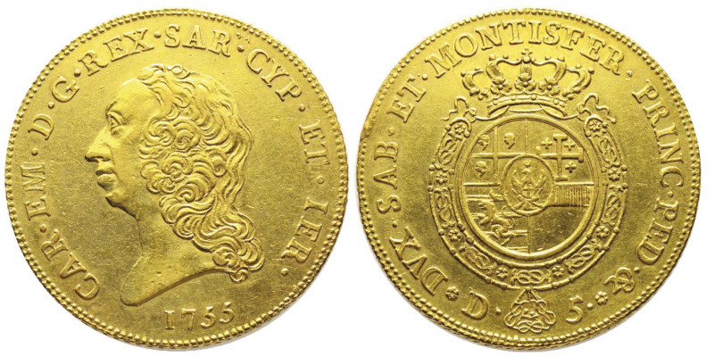 Carlo Emanuele III Secondo Periodo 1755-1773
Carlino da 5 Doppie, Torino, 1755, ...