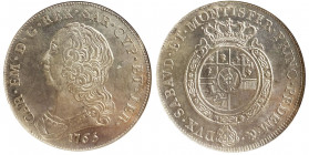 Carlo Emanuele III Secondo Periodo 1755-1773
Scudo Nuovo da 6 lire, Torino, 1765, AG 35.19 g.
Ref : Cud. 1056h (R), MIR 946h, Sim. 33/8, Biaggi 811f
C...