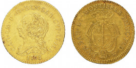 Carlo Emanuele III Secondo Periodo, Monetazione per la Sardegna 1755-1773
Doppietta Sarda, Torino, 1768, AU 3.20 g.
Ref : Cud. 1066a (R2), MIR 956a, S...