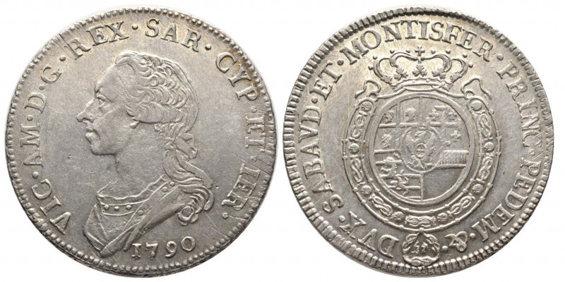 Vittorio Amedeo III 1773-1796
Mezzo Scudo , Torino, 1790 da 3 Lire, AG 17.58 g. ...