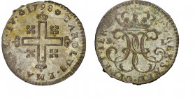 Carlo Emanuele IV 1796-1802
Soldo, Torino, 1798, Mi 1.99 g.
Ref : Cud. 1126d (MIR 1016d)
Conservation : NGC MS 63. FDC. Top Pop: le plus beau gradé.