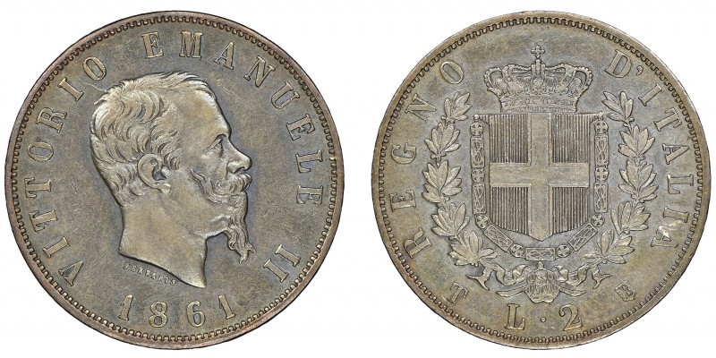 Vittorio Emanuele II 1861-1878 - Re d'Italia
2 Lire, Torino, 1861, AG 10 g.
Ref ...