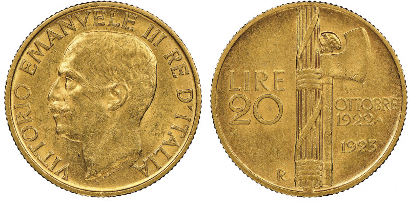 Vittorio Emanuele III 1900-1943
20 lire, Roma, 1923 R, AU 6.45 g.
Ref : Cud. 124...