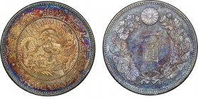 Japon Mutsuhito 1868-1912
Yen 1886, Year 19, AG 26.93 g. Ref : KM#A25.1
Conservation : Superbe