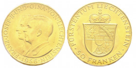 Franz Josef II 1938-1990
50 Francs, 1956, AU 11.29 g. 900‰
Ref : Y#16, Fr.20
Conservation : PCGS MS 65
