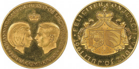 Médaille en or, 1967 Royal Marriage Prince Johann Adam and Marie, AU 21.9 g. 35 mm 
Conservation : NGC PROOF 65 ULTRA CAMEO