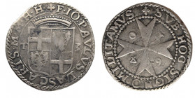 Malta Giovanni Paolo Lascaris de Castellar 1636-1657 
3 Tarì 1640, AG 7.65 g.
Ref : KM#66
Conservation : presque TTB