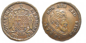 Malta Ordre de Malte
Emmanuel de Rohan 1775-1797 
Tari, 1786, AE 8.35 g. 
Ref : KM 331.3
Conservation : TTB