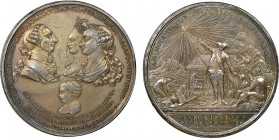 Mexico Carlos III 1759-1788 
Médaille en argent de Proclamation, naissance du Prince Ferdinand & Corporation de Mines de New Spain Silver, Mexico City...