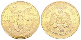 Mexico 50 Pesos, 1946, AU 41.66 g. 900‰
Ref : KM#481, Fr.172
Conservation : PCGS MS66
